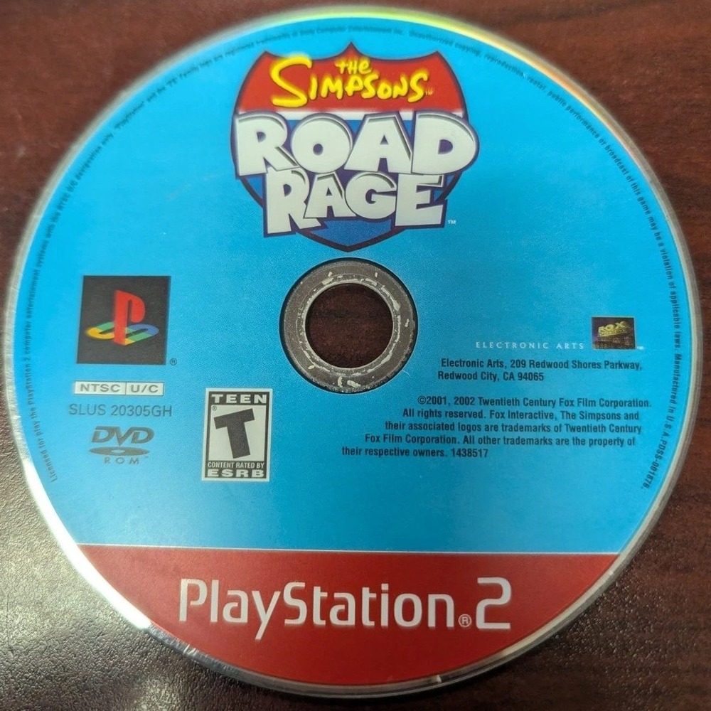 The Simpsons Road Rage PS2 PlayStation 2 Greatest Hits Disc Only SLUS 20305GH
